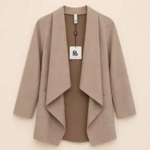 Veste suédine asymétrique – Pink Black