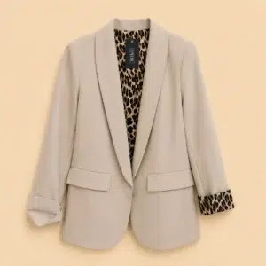 Blazer beige doublure léopard – Zepeline