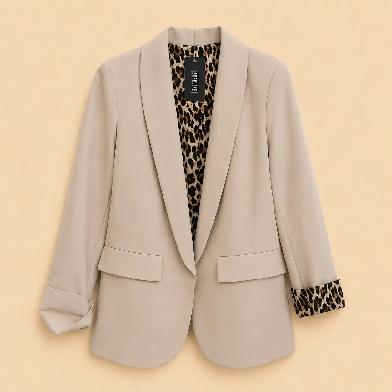 Blazer beige doublure léopard – Zepeline