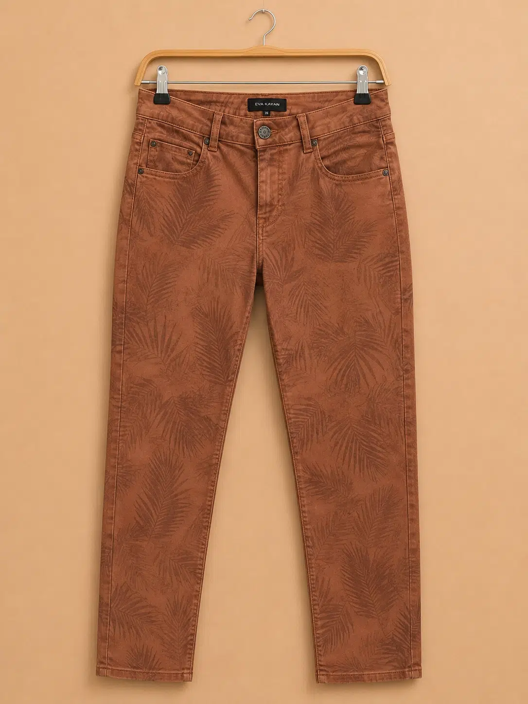 Pantalon skinny imprimé terracotta – Eva Kayan