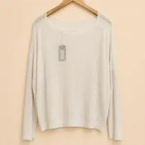 Pull maille pailletée blanc cassé – ZEPELINE