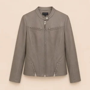 Veste zippée effet suédine – EVA KAYAN