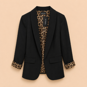 Blazer noir doublure léopard – Zepeline