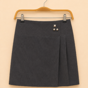 Jupe droite gris anthracite – Made in France