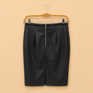 Jupe crayon noire effet simili cuir Vestella