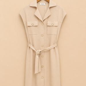 Robe chemise sans manches ChicLink beige écru