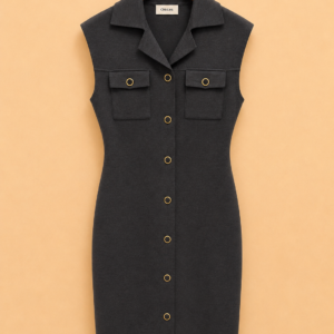Robe chemise sans manches ChicLink gris anthracite