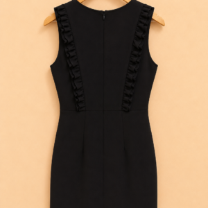 Robe de soirée noire à volants Zepeline