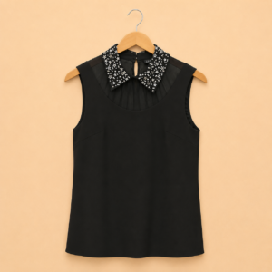 Robe noire Zepeline à col bijoux – Taille unique
