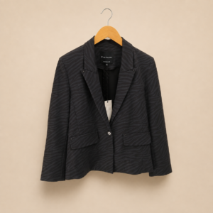 Blazer bleu nuit à motif ton sur ton – Eva Kayan