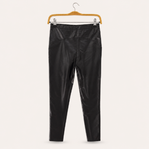 Legging sculptant noir en similicuir – Total Shaper Denim