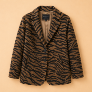 Manteau oversize imprimé zébré cannelle – Eva Kayan