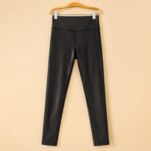 Legging simili cuir noir taille haute – Zepeline
