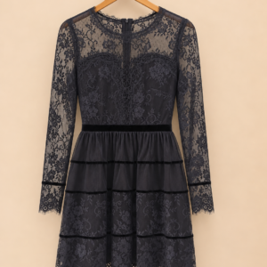 Robe de soirée Zepeline en dentelle Bleu – Taille M