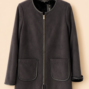 Manteau suédine fourré col rond taille 38 – Zepeline