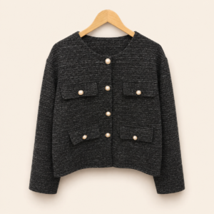 Veste courte chinée à boutons perlés – Heaven D1511